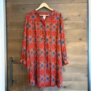 TINY Anthropologie Ikat Boho Tunic Shirt Dress Size M